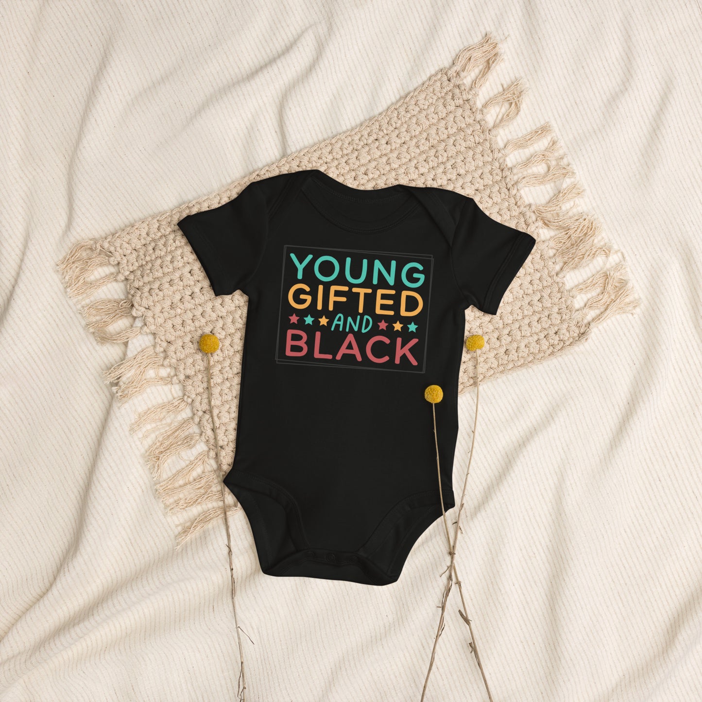 Organic cotton baby bodysuit - Juneteenth Young Gifted and Black