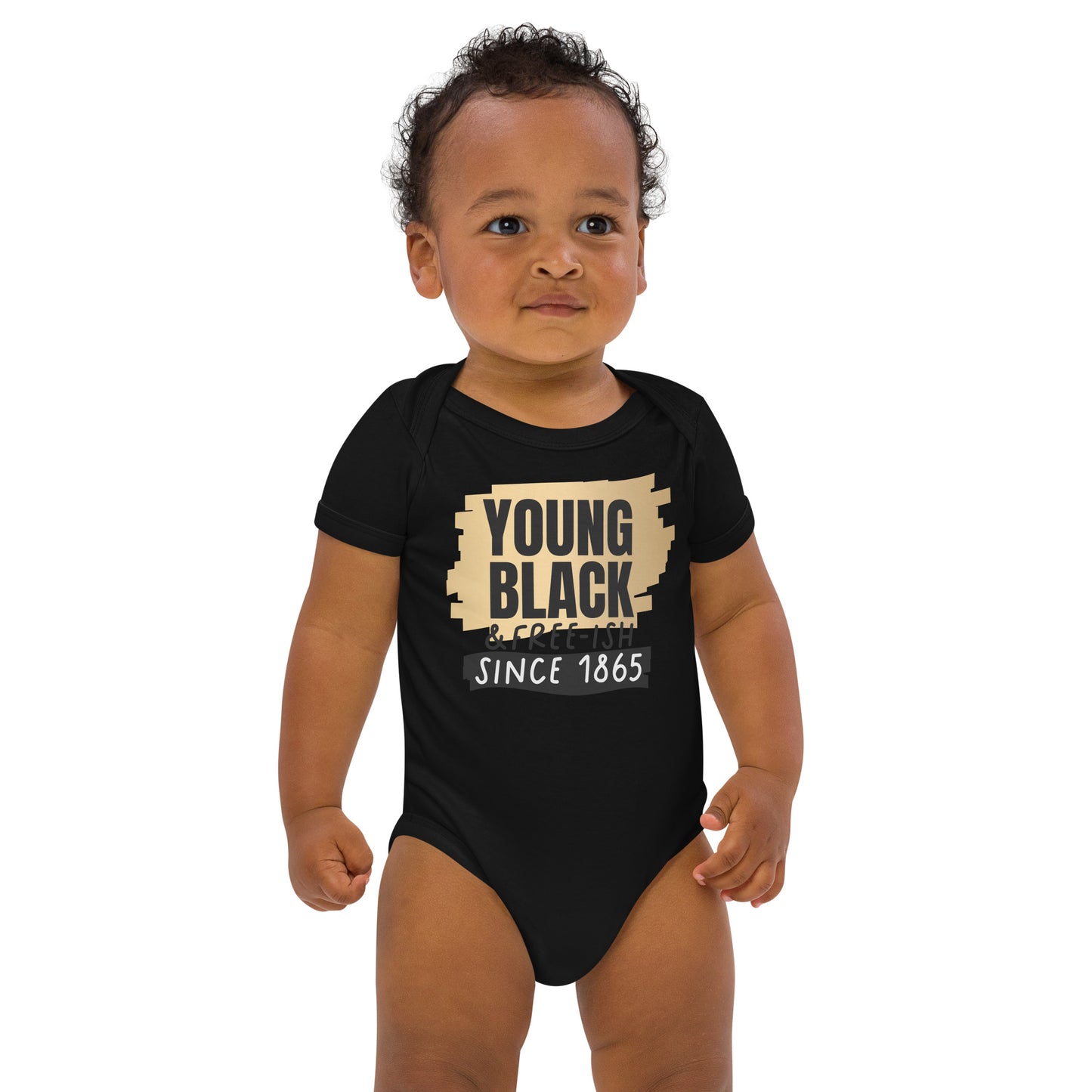 Organic cotton baby bodysuit -  Juneteenth Young Black Freeish Since 1865