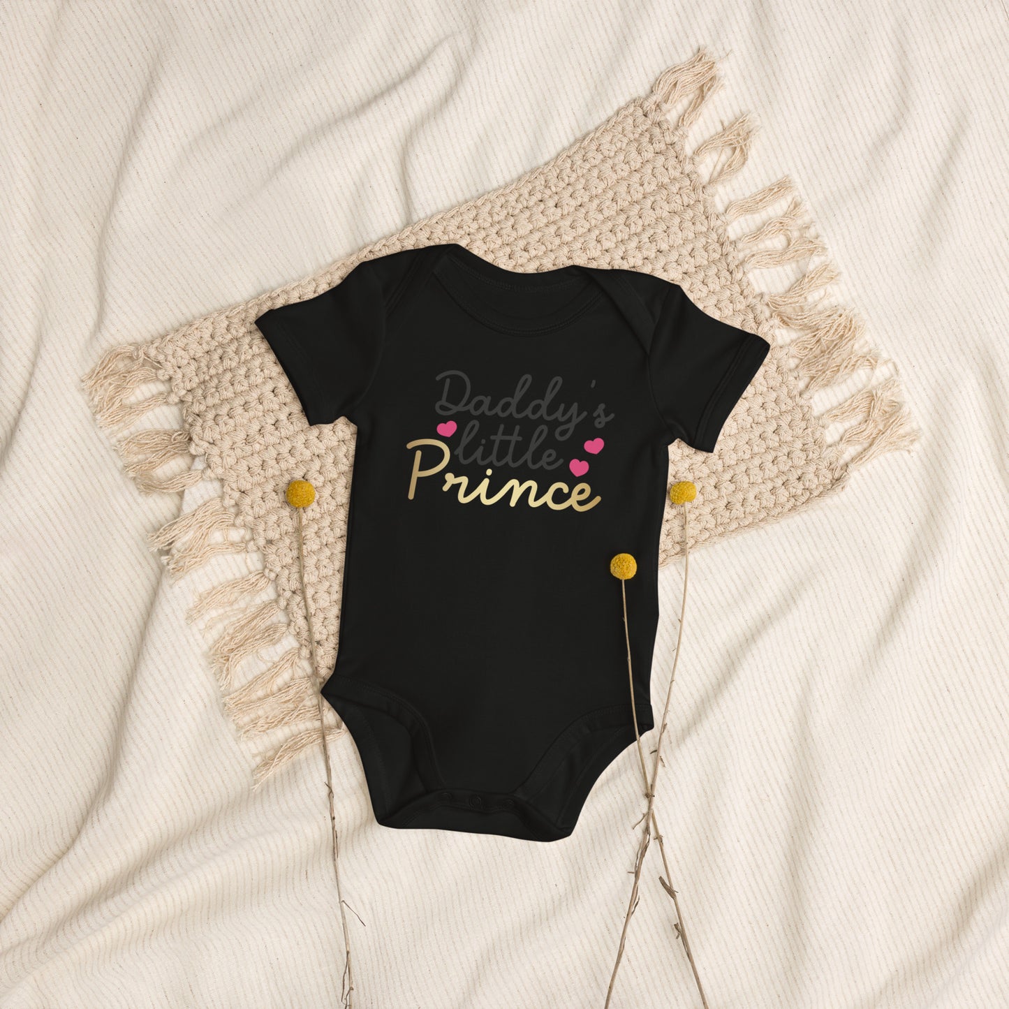 Organic cotton baby bodysuit - Daddy's Little Prince