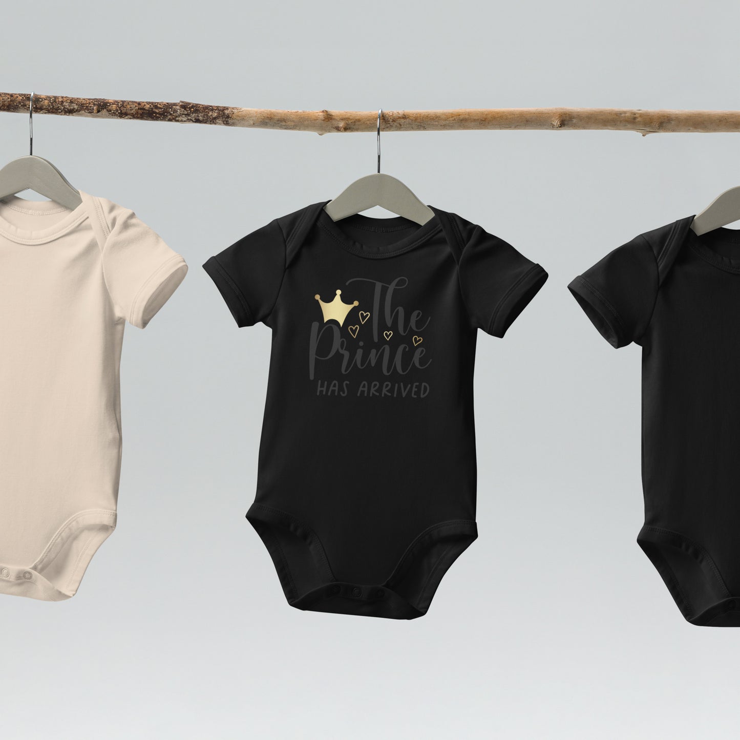 Organic cotton baby bodysuit - The Prince Has Arrived