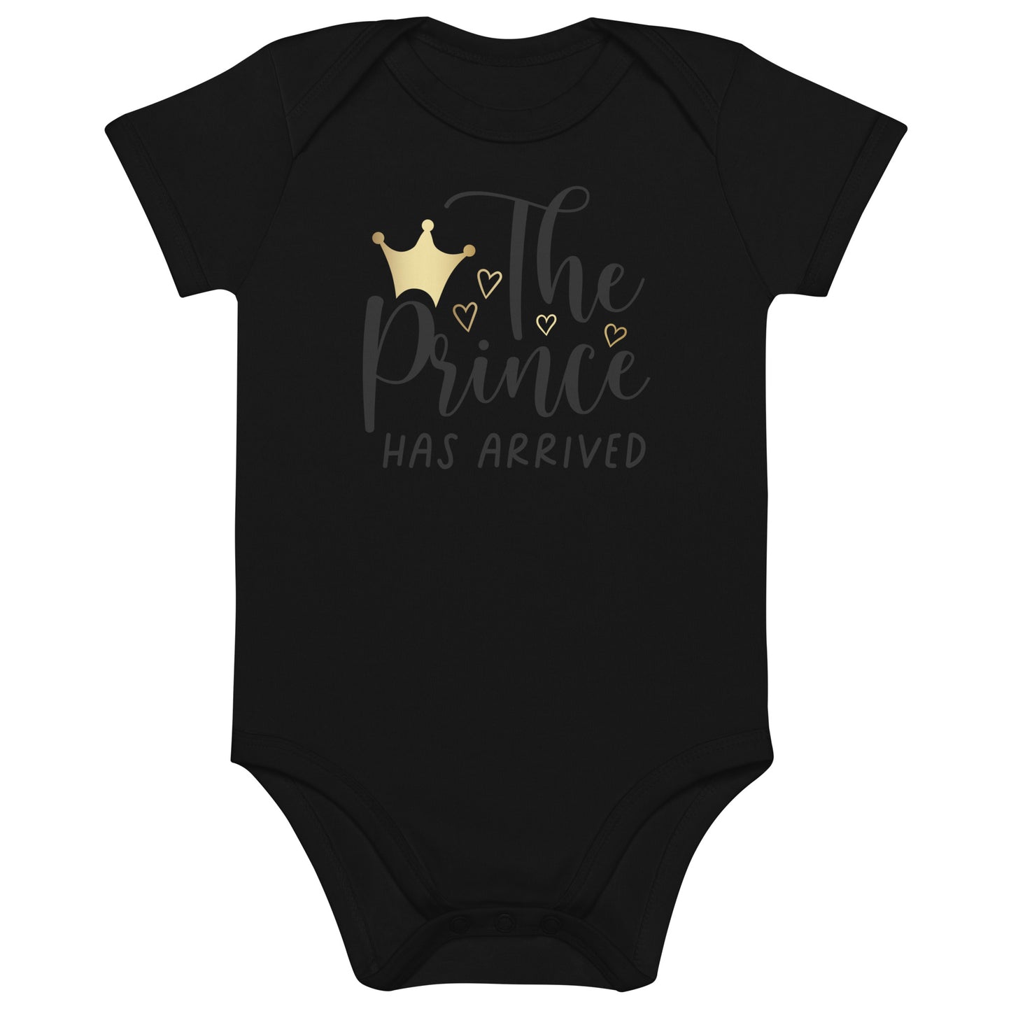 Organic cotton baby bodysuit - The Prince Has Arrived