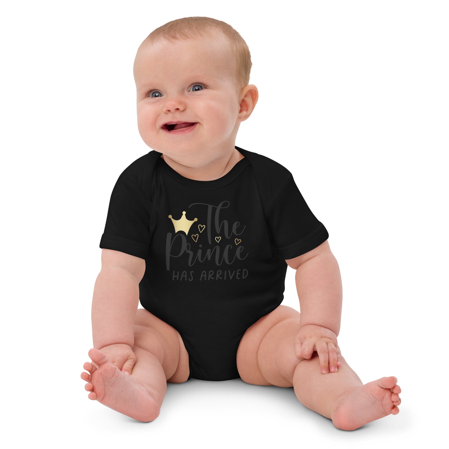 Organic cotton baby bodysuit - The Prince Has Arrived