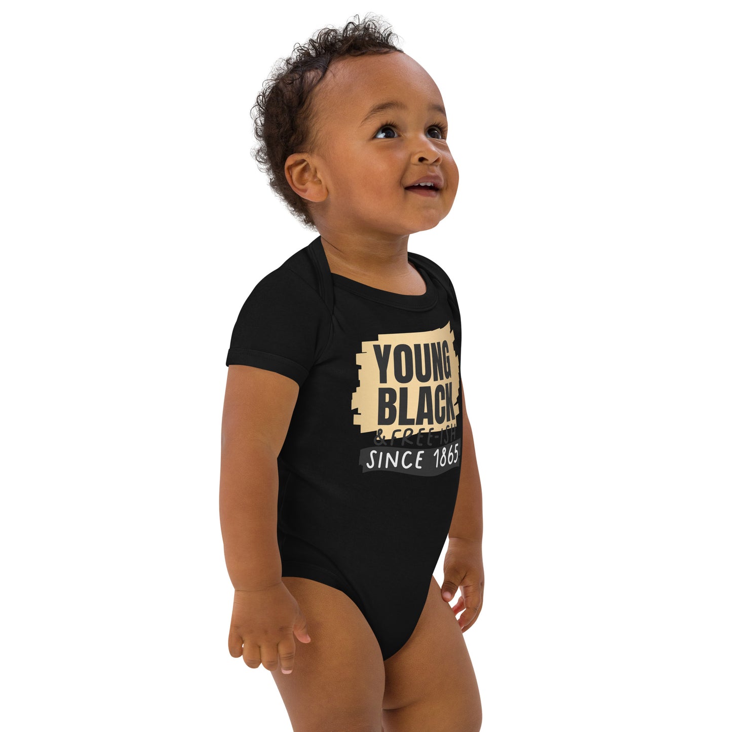 Organic cotton baby bodysuit -  Juneteenth Young Black Freeish Since 1865