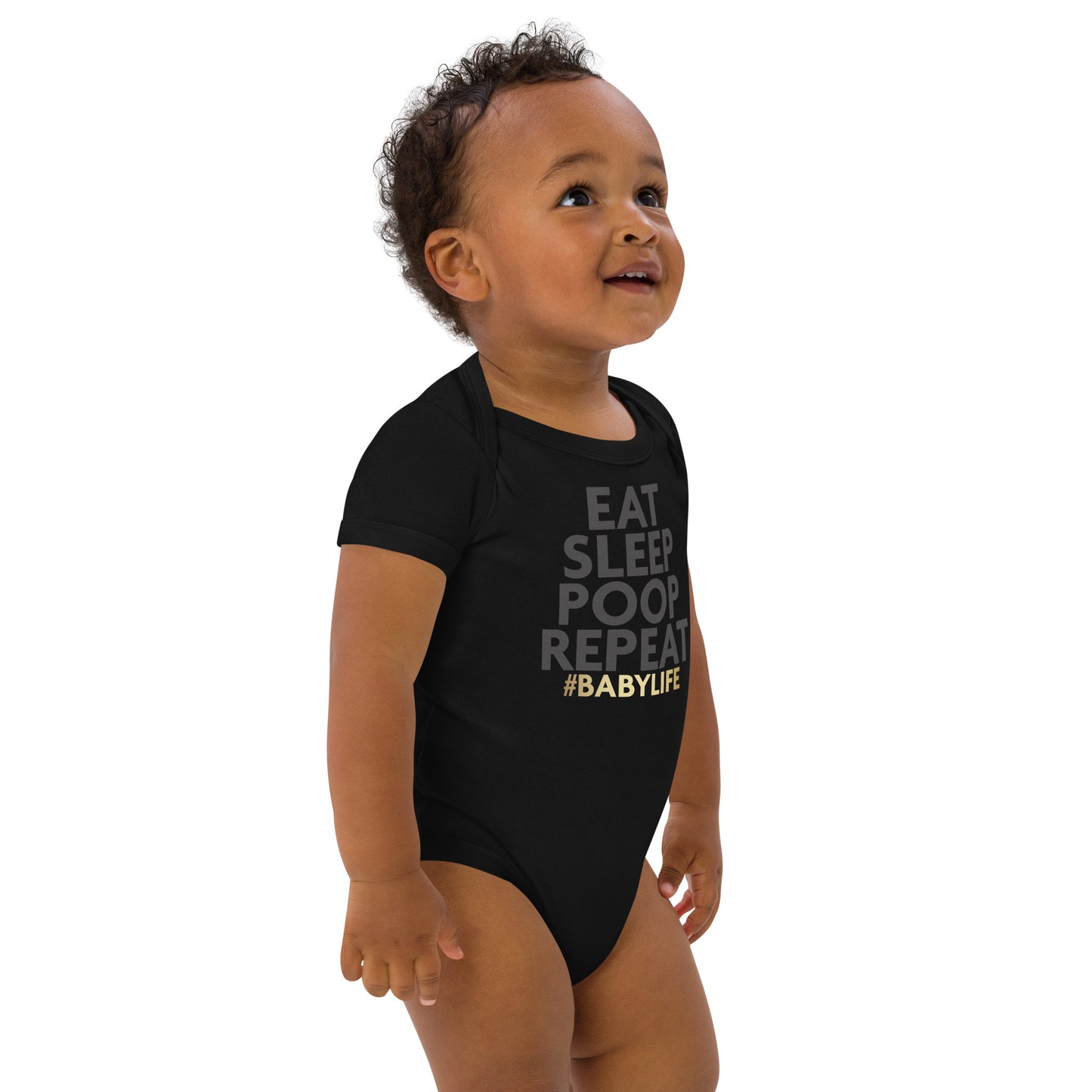 Organic cotton baby bodysuit - Eat Poop Sleep Repeat Baby Life