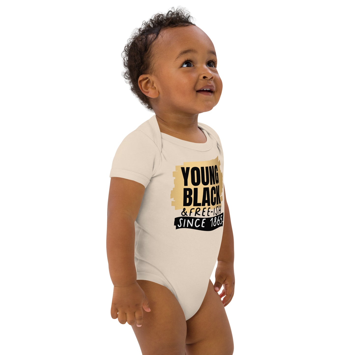 Organic cotton baby bodysuit -  Juneteenth Young Black Freeish Since 1865