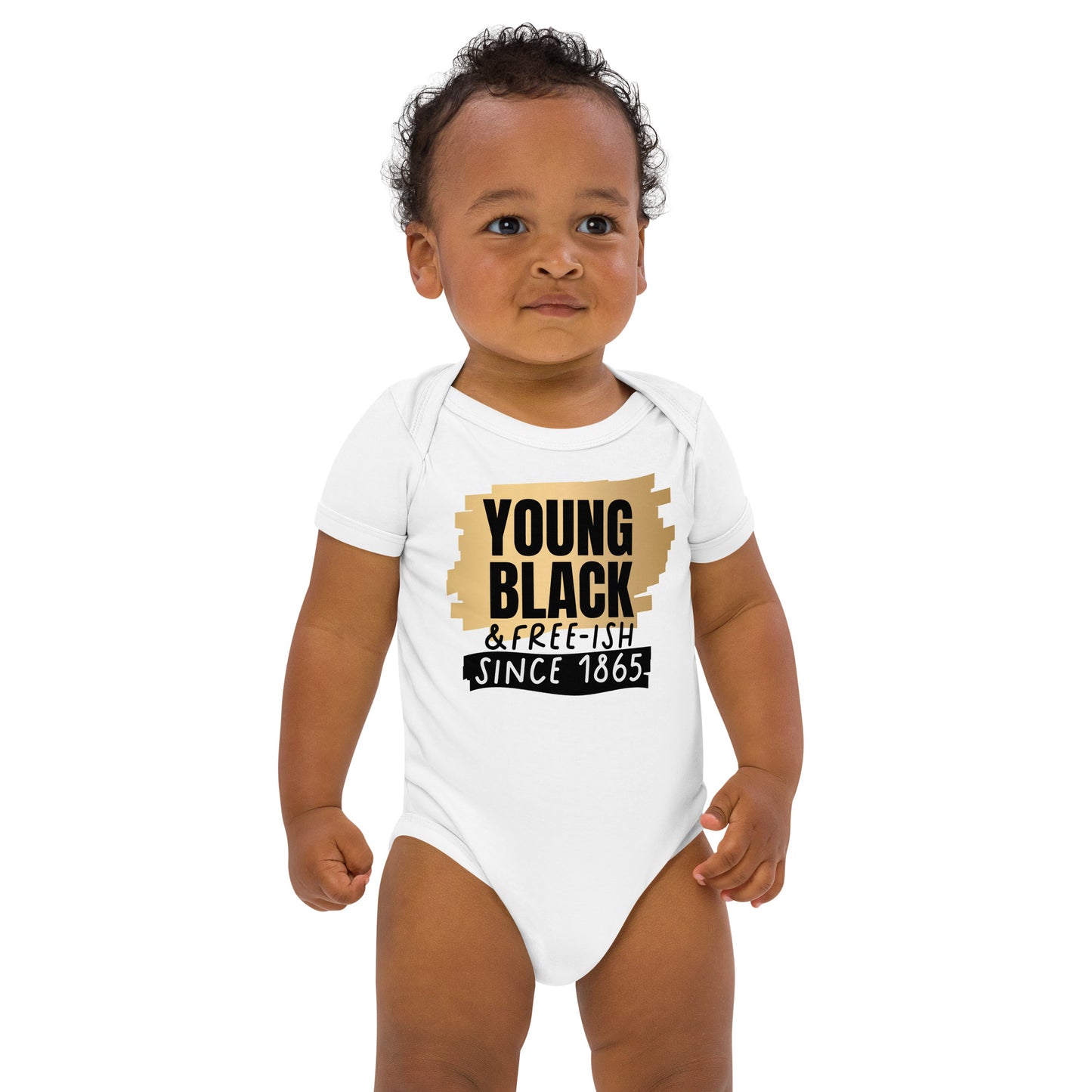 Organic cotton baby bodysuit -  Juneteenth Young Black Freeish Since 1865