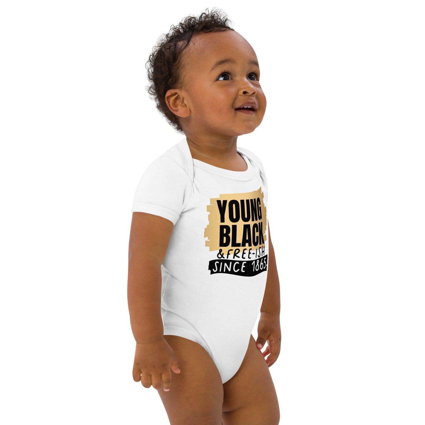 Organic cotton baby bodysuit -  Juneteenth Young Black Freeish Since 1865