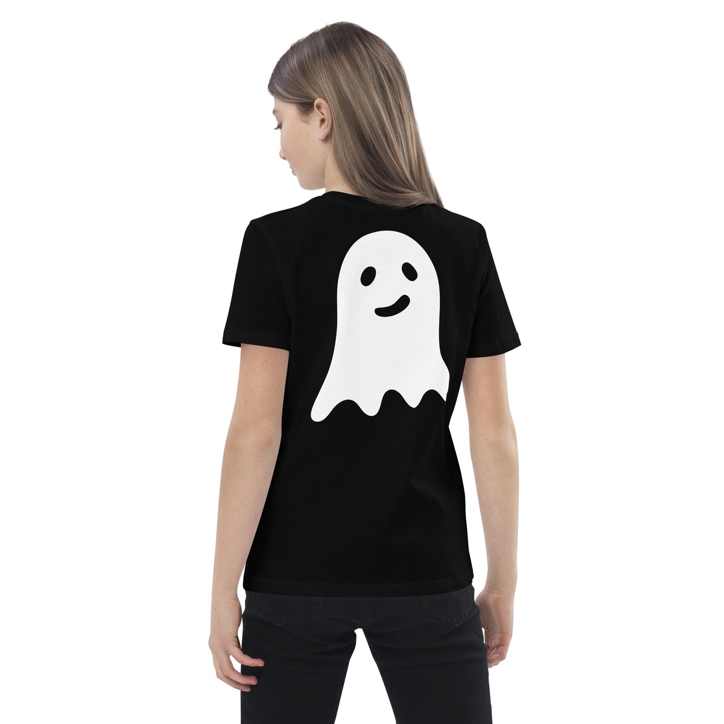 Organic cotton kids t-shirt - Halloween Ghost Black T-Shirt