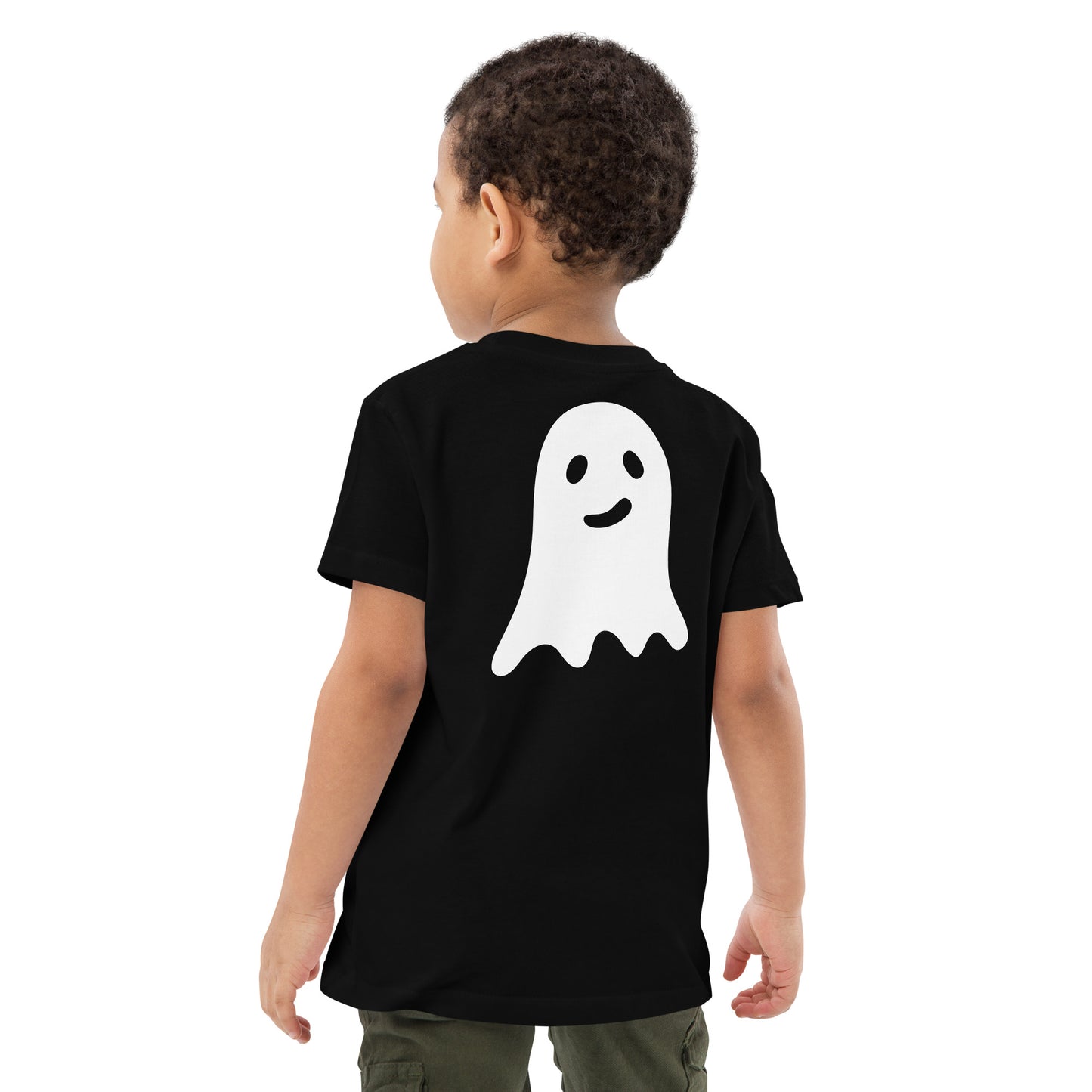 Organic cotton kids t-shirt - Halloween Ghost Black T-Shirt