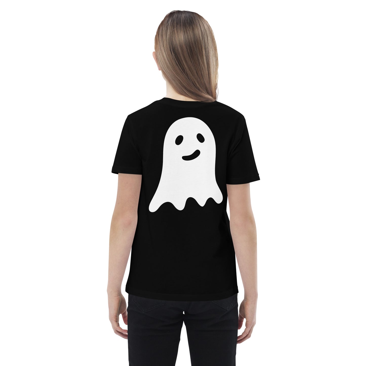 Organic cotton kids t-shirt - Halloween Ghost Black T-Shirt