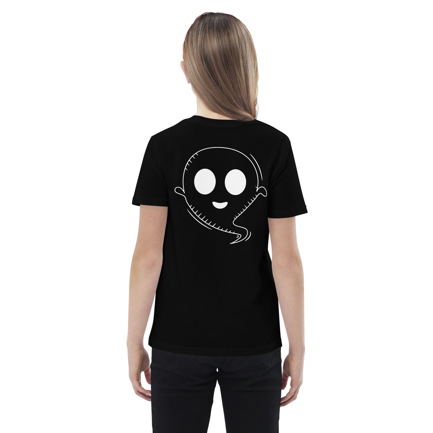 Organic cotton kids t-shirt - Halloween Ghost Black T-Shirt