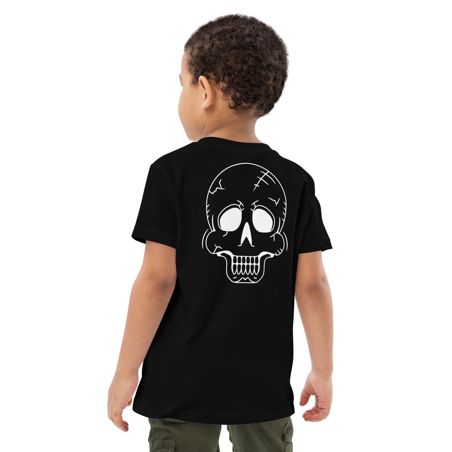 Organic cotton kids t-shirt - Halloween Skeleton Black T-Shirt