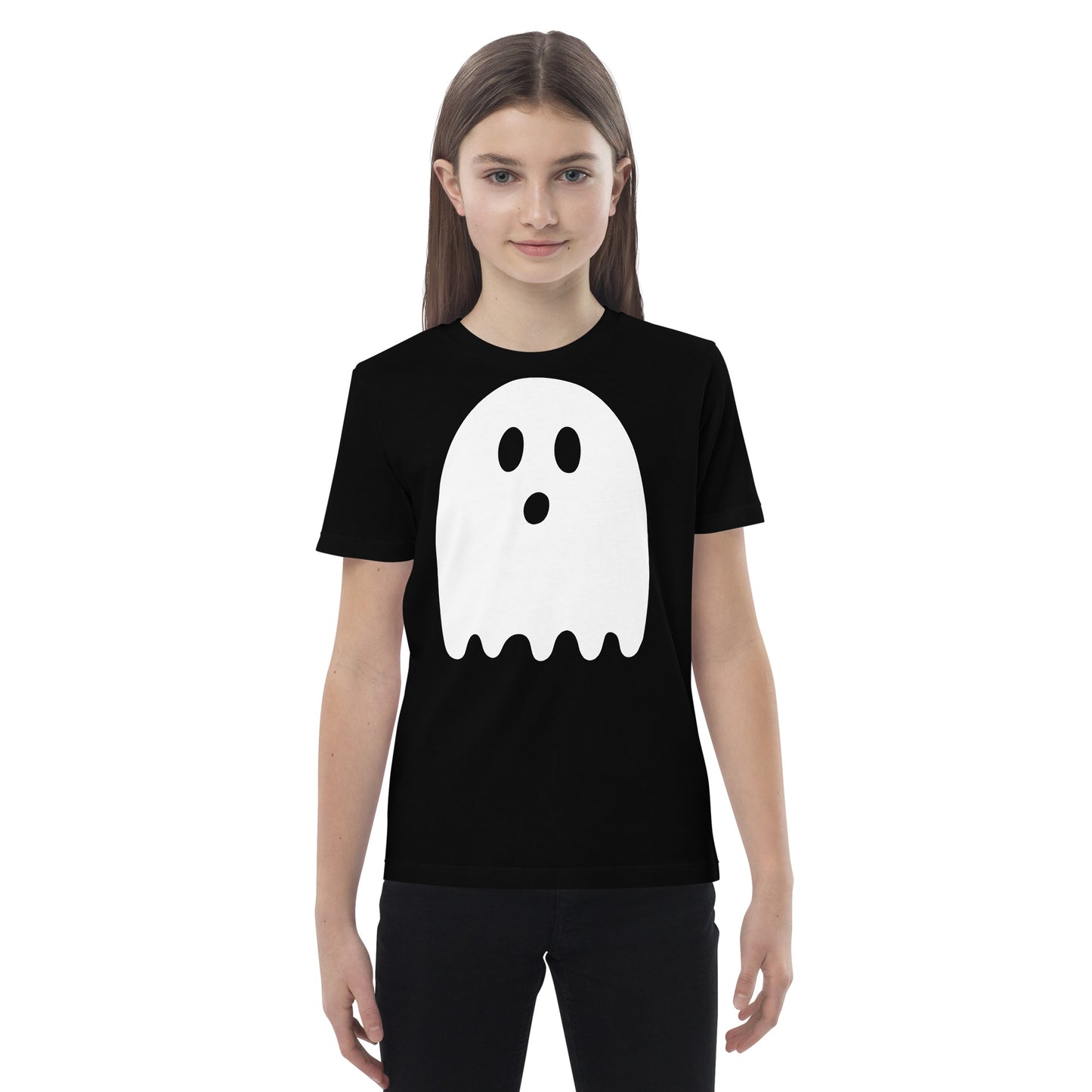 Organic cotton kids t-shirt - Halloween Ghost Black T-Shirt