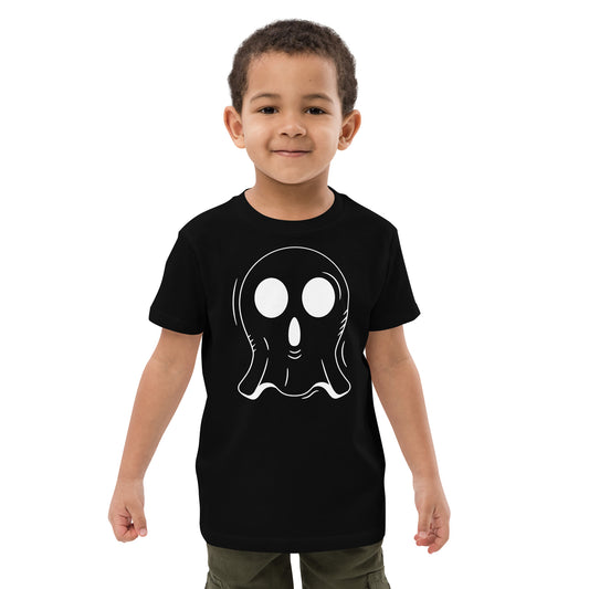 Organic cotton kids t-shirt - Halloween Ghost Black T-Shirt