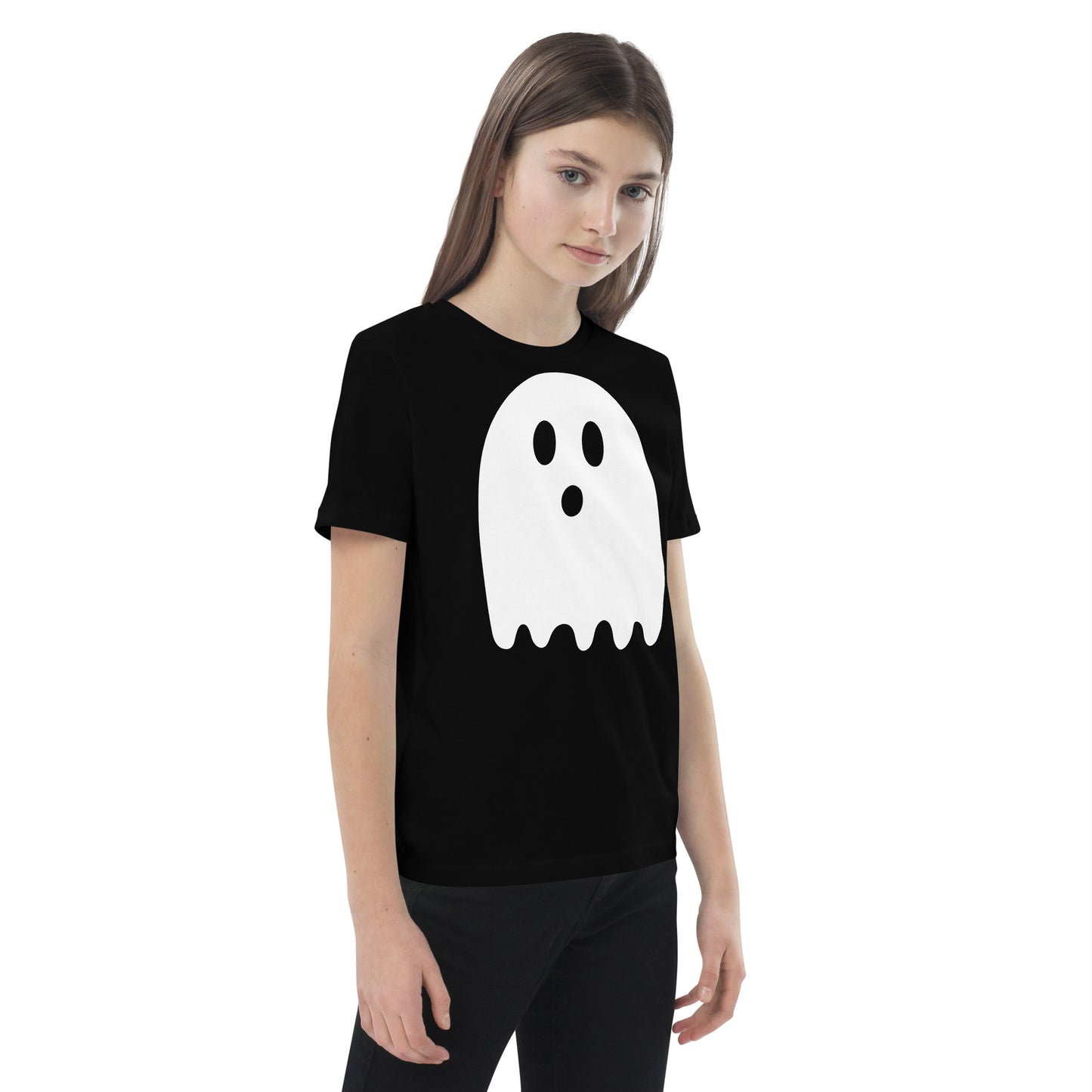 Organic cotton kids t-shirt - Halloween Ghost Black T-Shirt