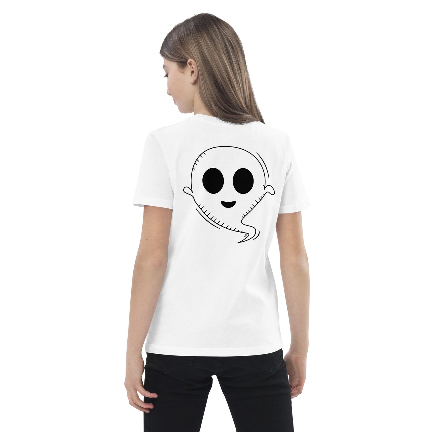 Organic cotton kids t-shirt - Halloween Ghost White T-Shirt