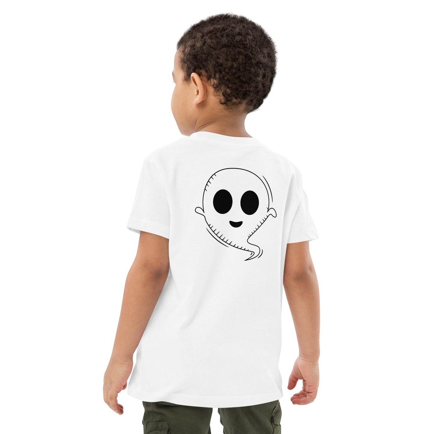 Organic cotton kids t-shirt - Halloween Ghost White T-Shirt