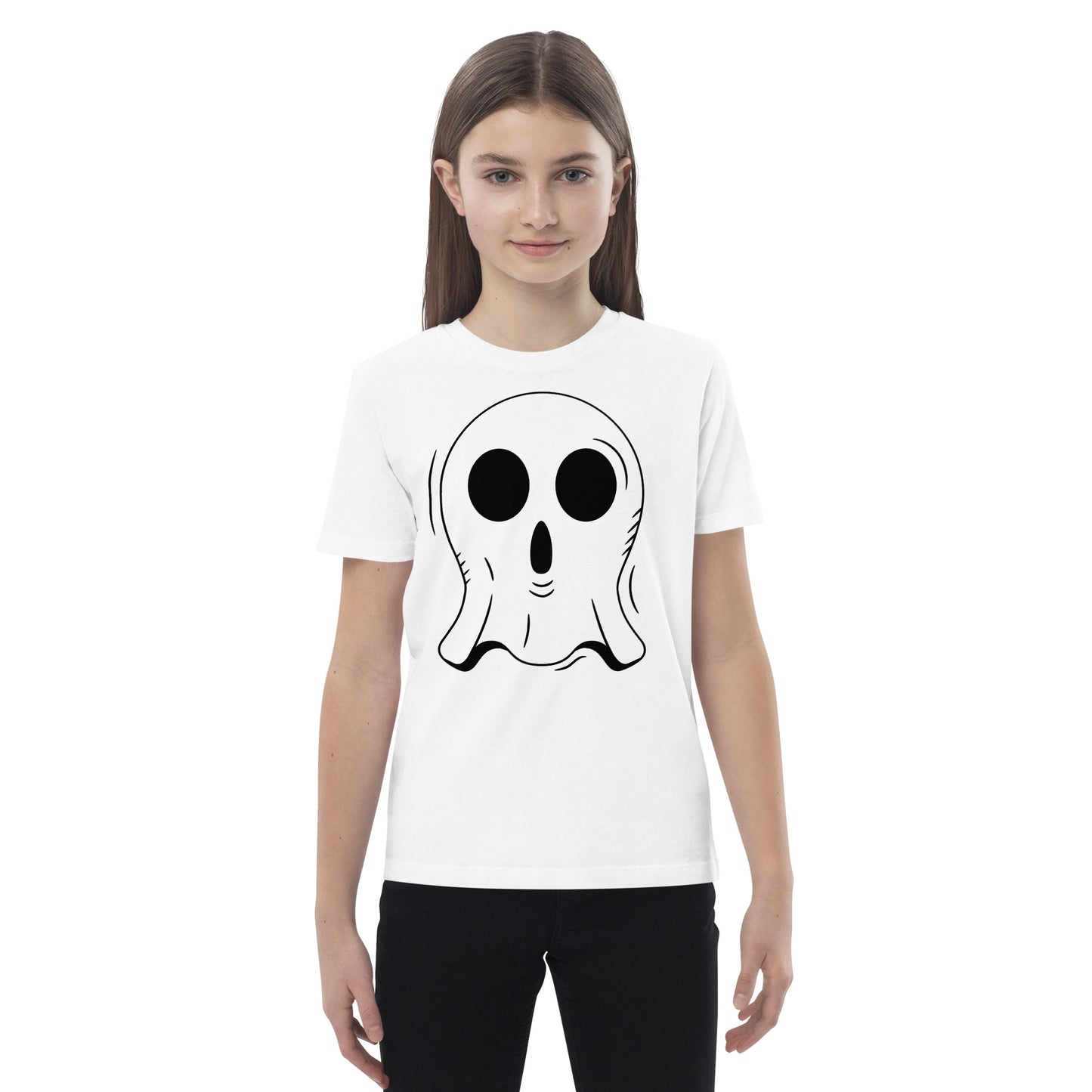 Organic cotton kids t-shirt - Halloween Ghost White T-Shirt