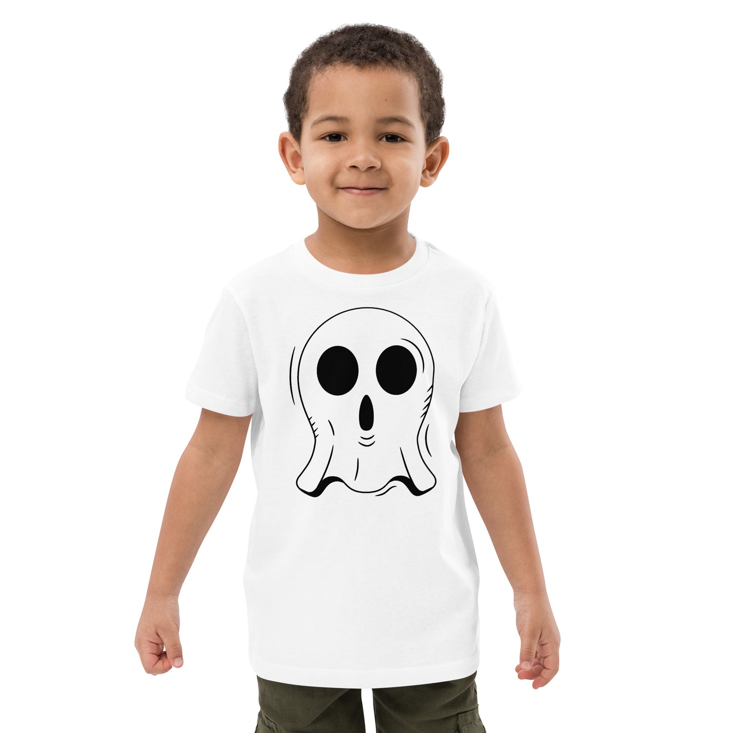 Organic cotton kids t-shirt - Halloween Ghost White T-Shirt