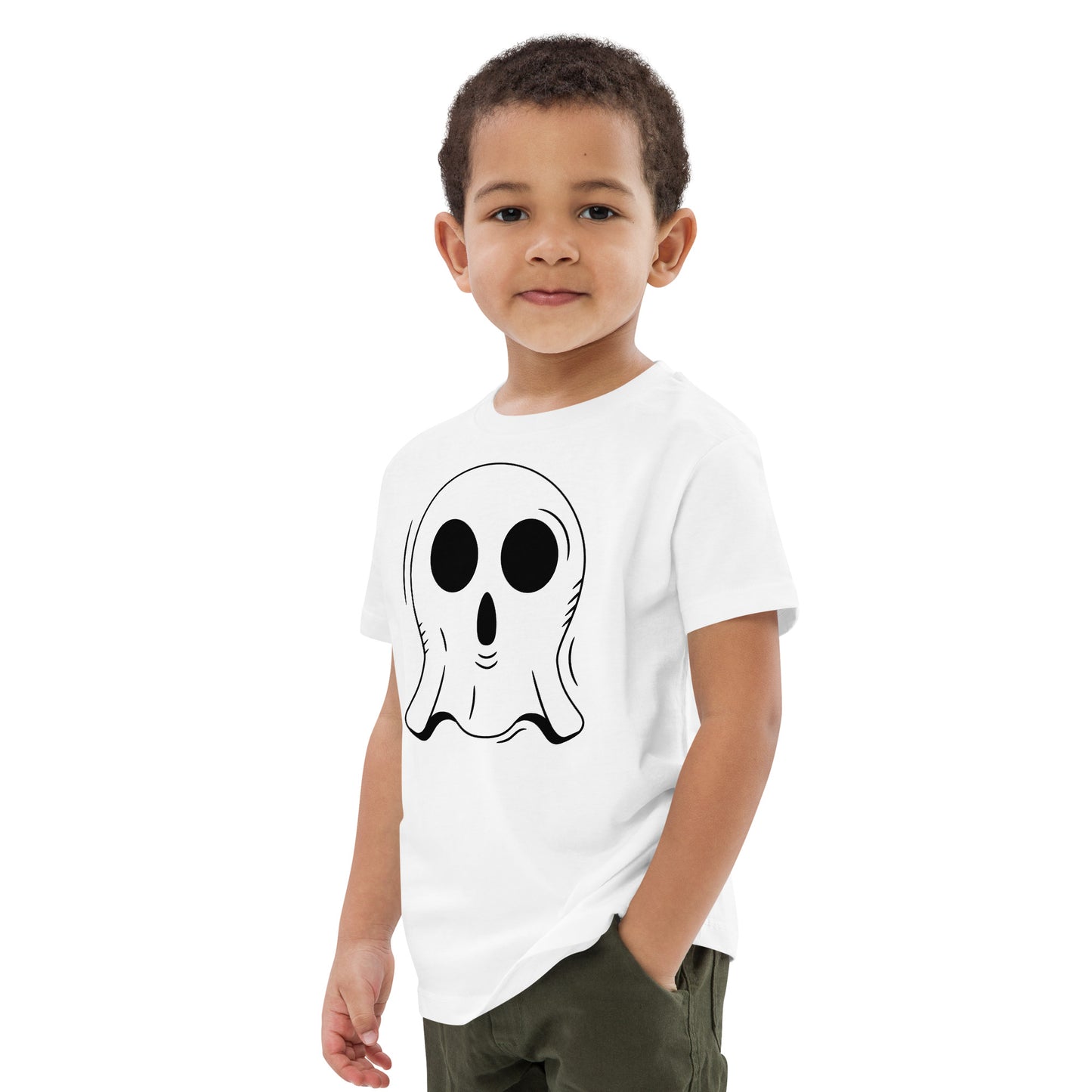 Organic cotton kids t-shirt - Halloween Ghost White T-Shirt