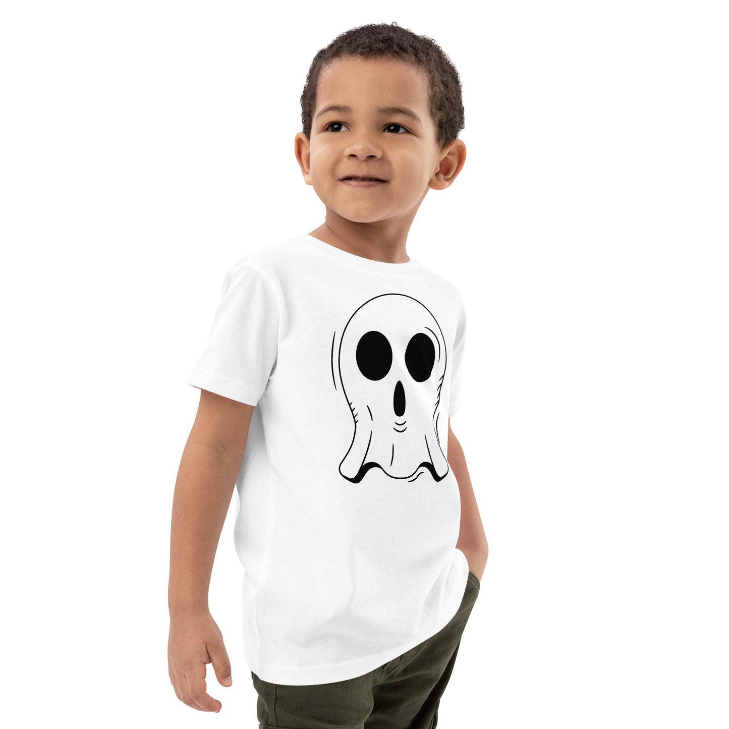 Organic cotton kids t-shirt - Halloween Ghost White T-Shirt