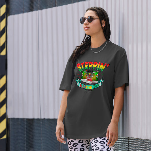 Oversized faded t-shirt - Steppin In Black History Month