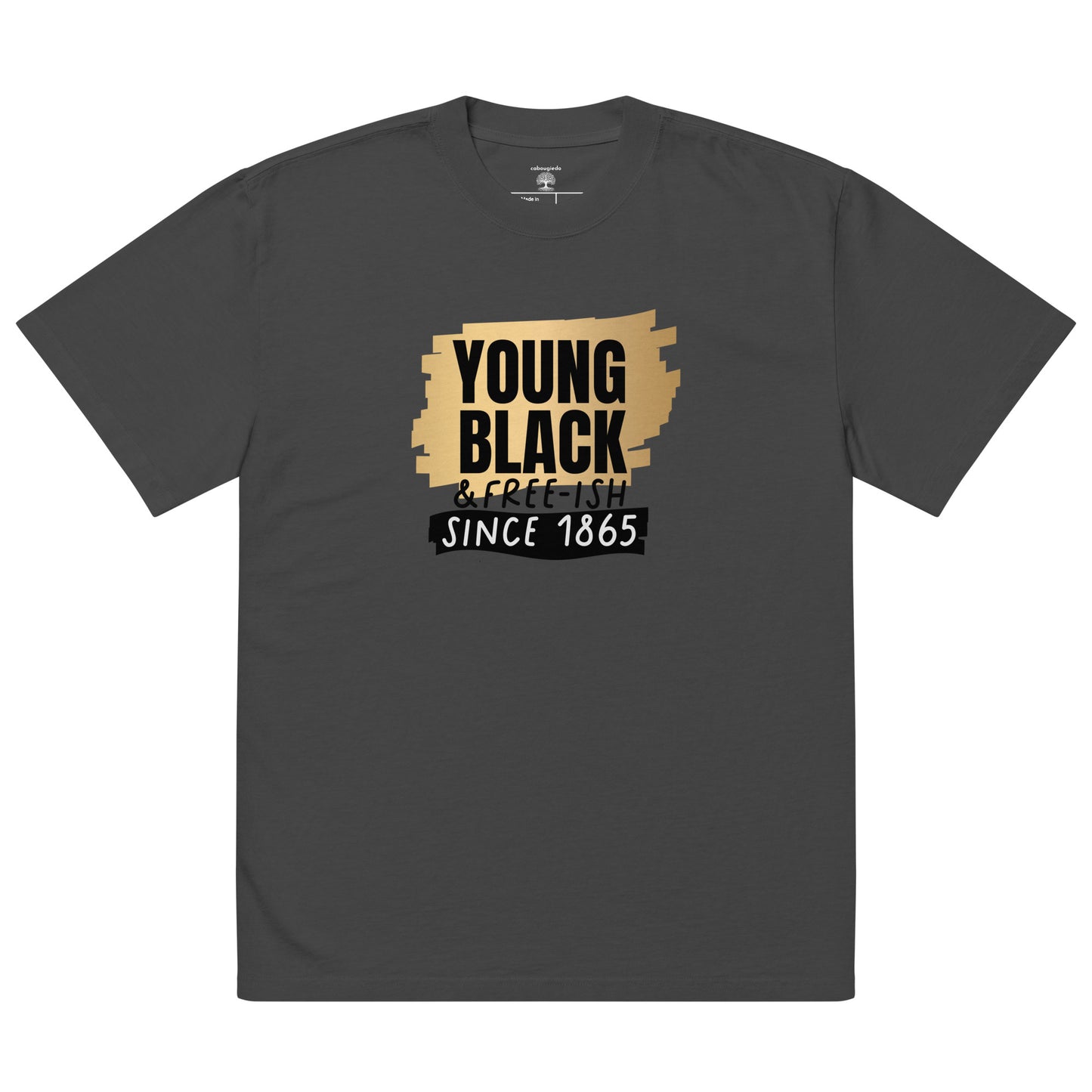 Oversized faded t-shirt - Juneteenth Young Gifted and Freeish 1865