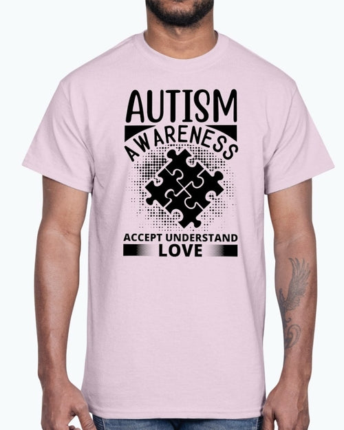 Accept, Understand, Love - Autism Awareness- Cotton Tee