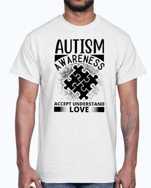 Accept, Understand, Love - Autism Awareness- Cotton Tee