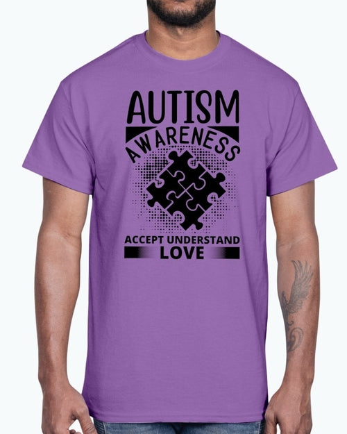 Accept, Understand, Love - Autism Awareness- Cotton Tee