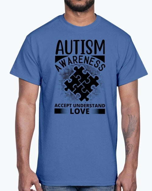 Accept, Understand, Love - Autism Awareness- Cotton Tee