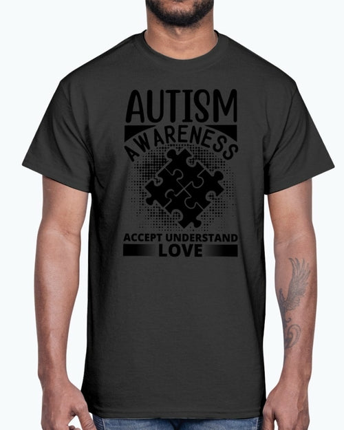 Accept, Understand, Love - Autism Awareness- Cotton Tee