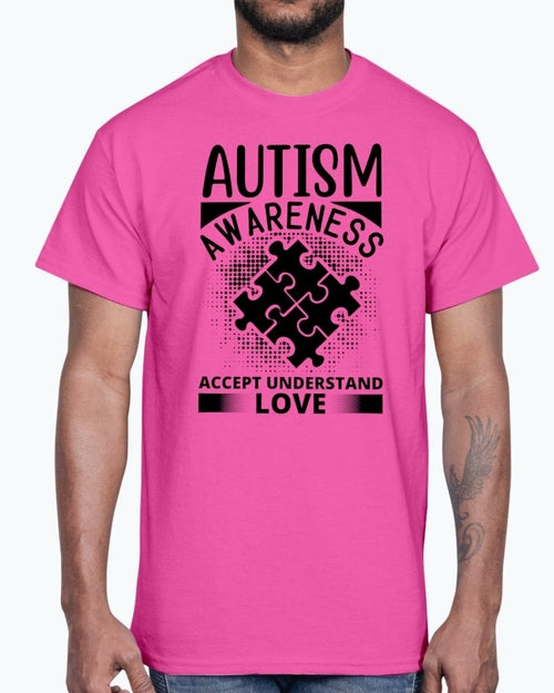 Accept, Understand, Love - Autism Awareness- Cotton Tee