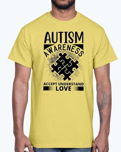 Accept, Understand, Love - Autism Awareness- Cotton Tee