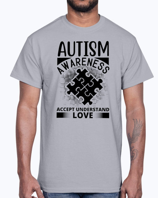 Accept, Understand, Love - Autism Awareness- Cotton Tee