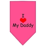 I HEART MY DADDY SCREEN PRINT BANDANA - BRIGHT PINK