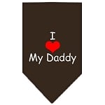 I HEART MY DADDY SCREEN PRINT BANDANA - COCOA