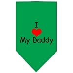 I HEART MY DADDY SCREEN PRINT BANDANA - EMERALD GREEN