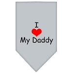 I HEART MY DADDY SCREEN PRINT BANDANA - GREY