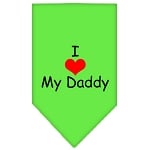 I HEART MY DADDY SCREEN PRINT BANDANA - LIME GREEN