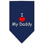 I HEART MY DADDY SCREEN PRINT BANDANA - NAVY BLUE