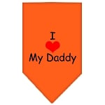 I HEART MY DADDY SCREEN PRINT BANDANA - ORANGE