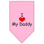 I HEART MY DADDY SCREEN PRINT BANDANA - PINK