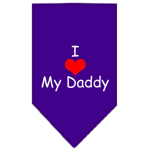 I HEART MY DADDY SCREEN PRINT BANDANA - PURPLE