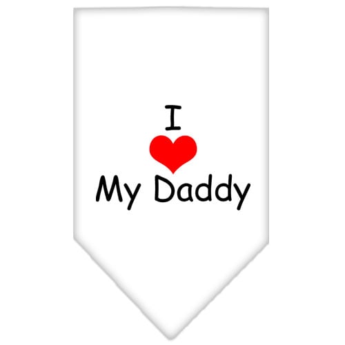 I HEART MY DADDY SCREEN PRINT BANDANA - WHITE