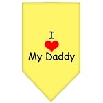 I HEART MY DADDY SCREEN PRINT BANDANA - YELLOW