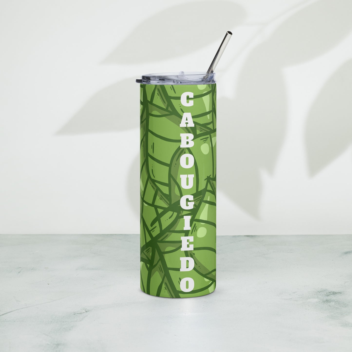 Stainless steel tumbler - CaBougieDo Green Leaf