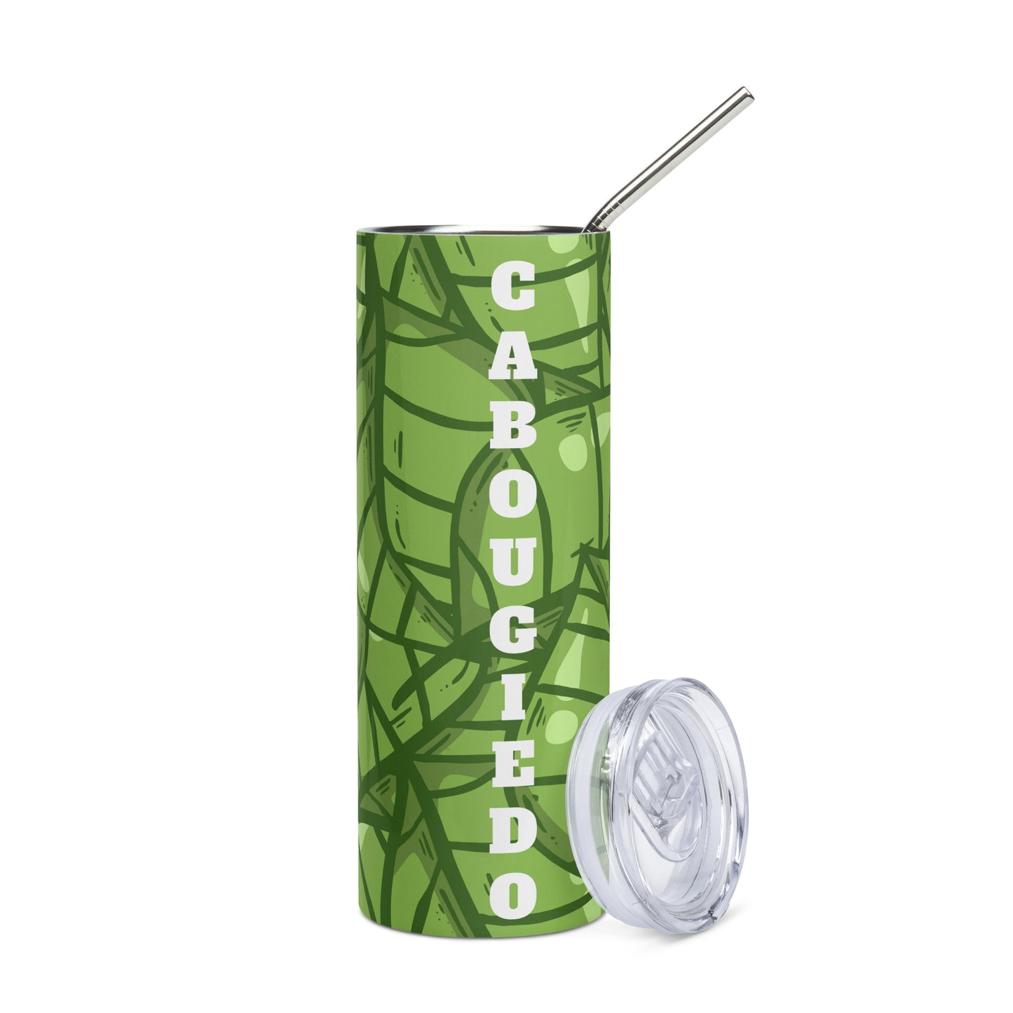 Stainless steel tumbler - CaBougieDo Green Leaf