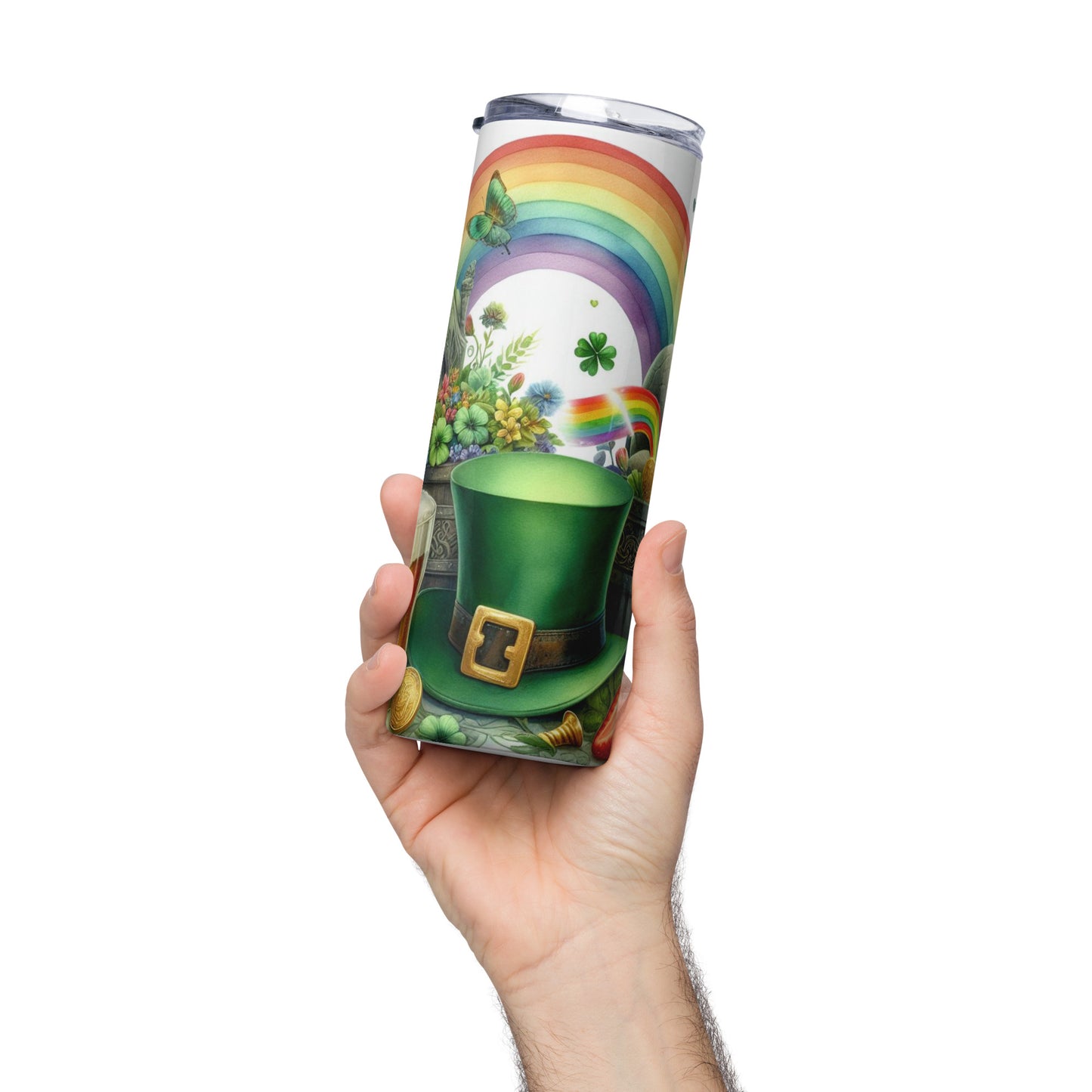 Stainless steel tumbler - St Patty's Day Rainbow 24