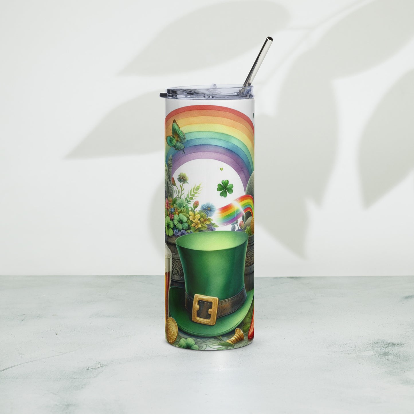 Stainless steel tumbler - St Patty's Day Rainbow 24